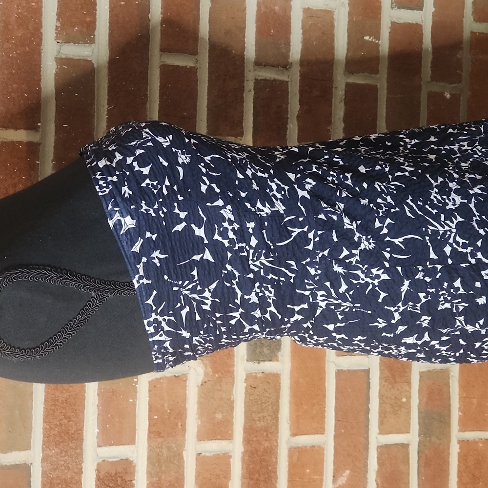 J. Crew strapless navy blue floral dress, size 2 - Picture 5 of 8